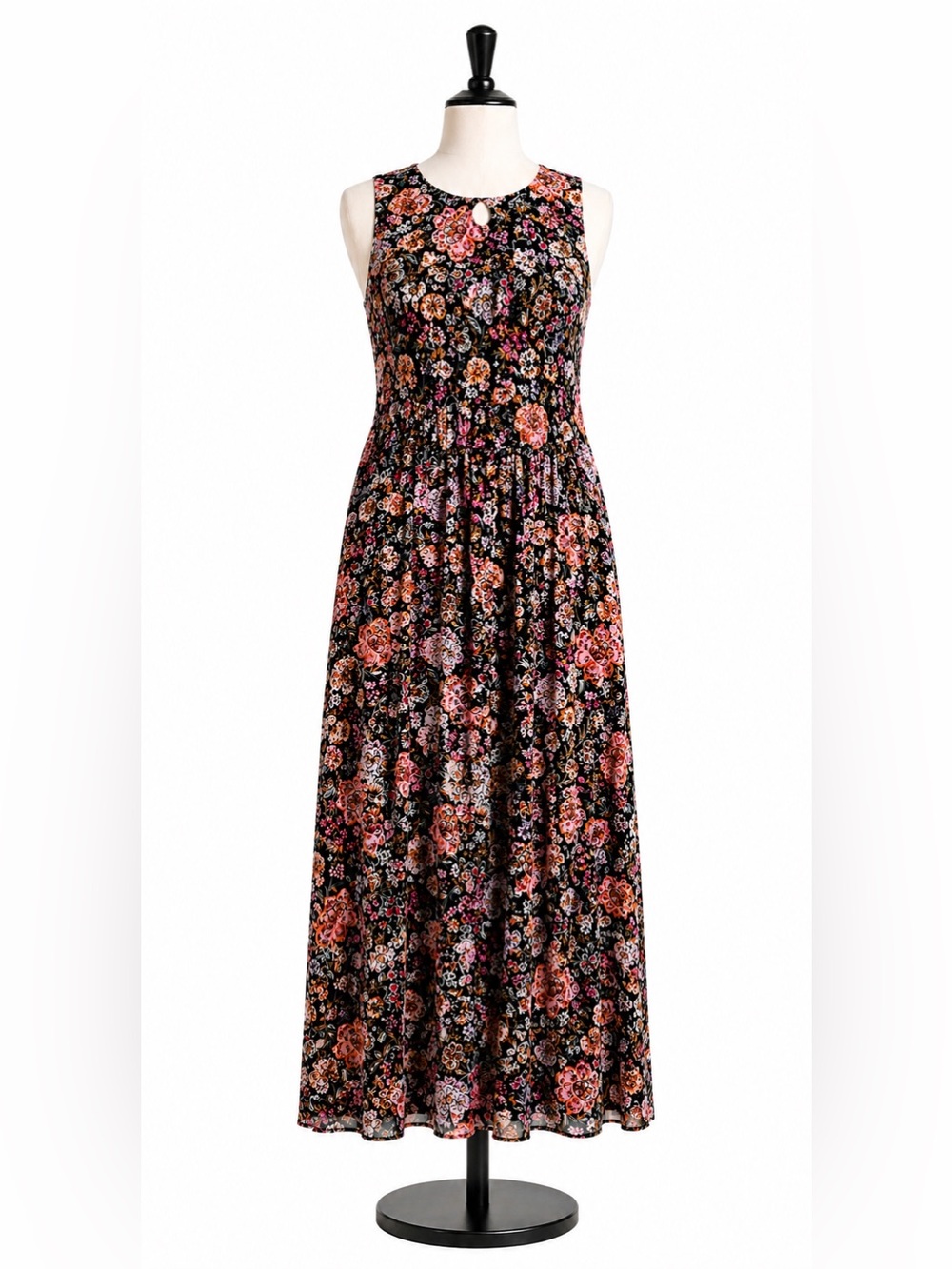 MSK Pink and Purple Smocked A-line Maxi Dress, Size M, NWT